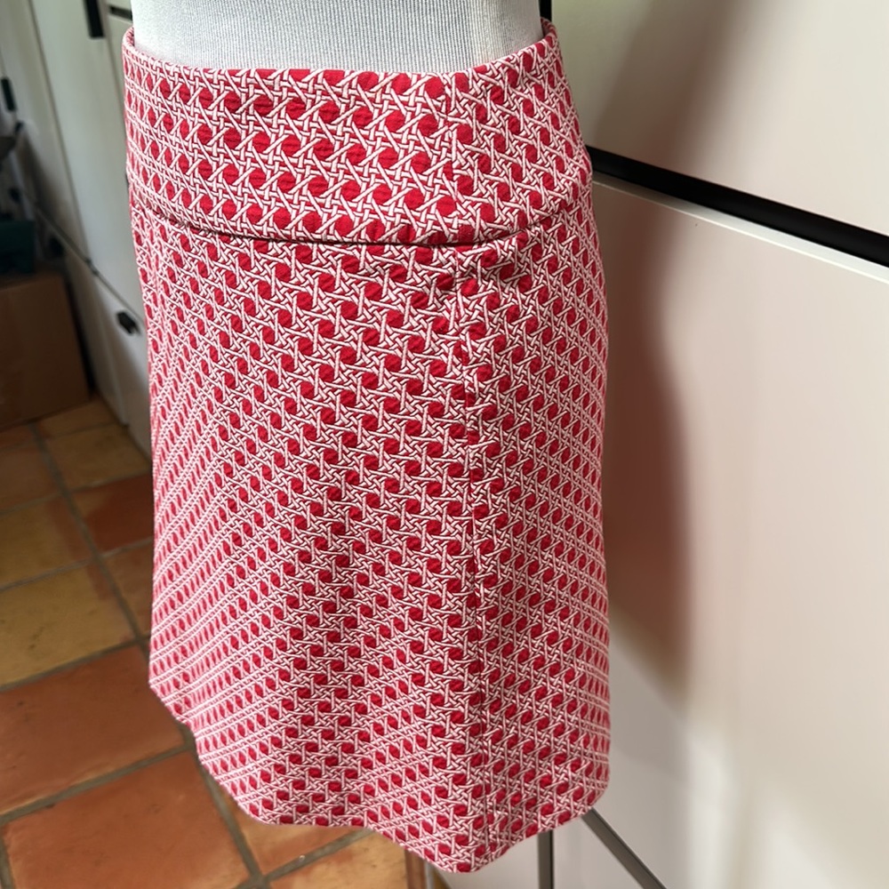 Red & White lined Talbots petite skirt